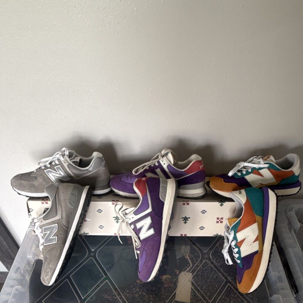 3 Pairs New Balance 574 /237 Women's Shoes Size 10 Grey Purple Multi Color